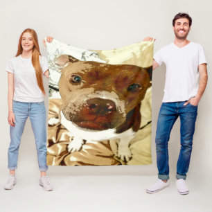 Sweet Pibble Face Fleece Blanket