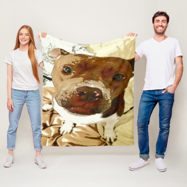 Sweet Pibble Face Fleece Blanket (In Situ)