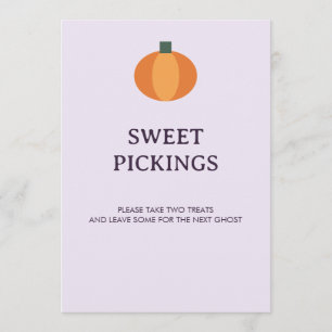Sweet Pickings Editable Halloween Treat Sign Card