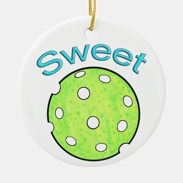 Sweet Pickle Pickleball Ceramic Ornament (Front)