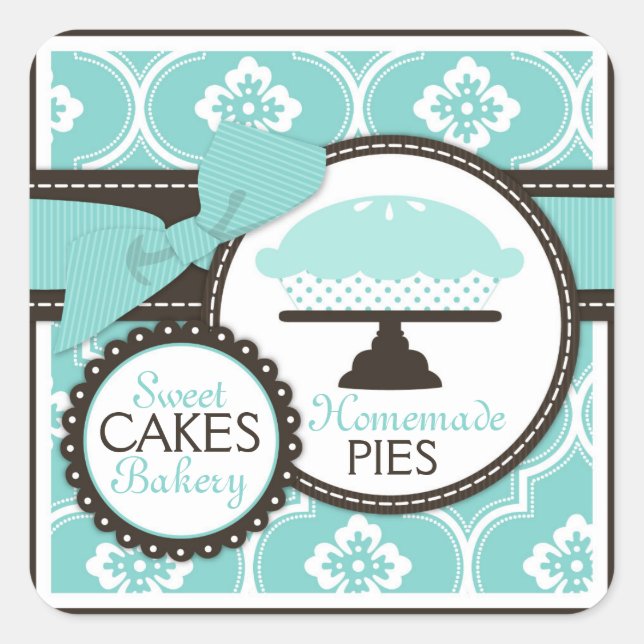 Sweet Pie Sticker Business Sticker Turquoise (Front)