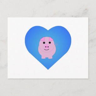Sweet Piggy Love Holiday Postcard