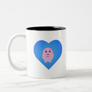 Sweet Piggy Love Two-Tone Coffee Mug