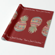 Sweet Pineapple Christmas Wrapping Red