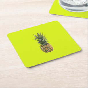 Sweet Pineapple Square Paper Coaster