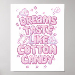 Sweet Pink Aesthetic Puffy Font Poster