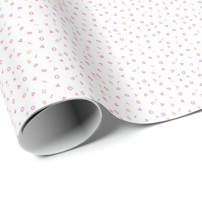 Sweet pink and neutral tiny shapes pattern design wrapping paper (Roll Corner)