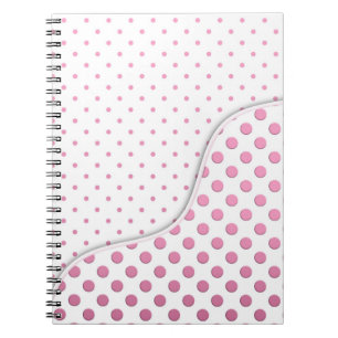 Sweet Pink and White Polka Dot Pattern Design Notebook