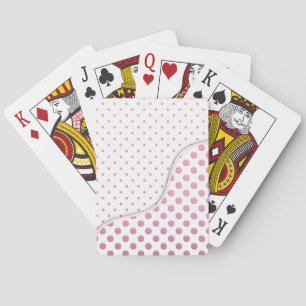 Sweet Pink and White Polka Dot Pattern Design Playing Cards