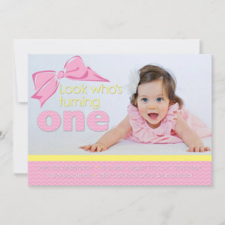 Sweet Pink and Yellow Birthday Invitation