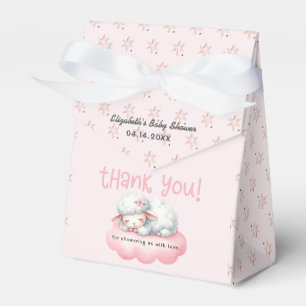 Sweet Pink Baby Lamb Girl Baby Shower Favour Box