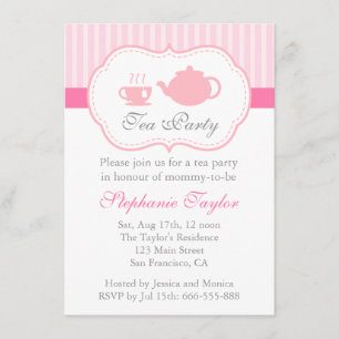 Sweet Pink Baby Shower, Tea Party for Mum to Be Invitation