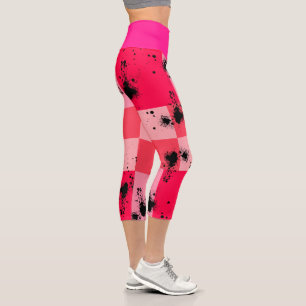 Sweet pink butterfly blooming capri leggings