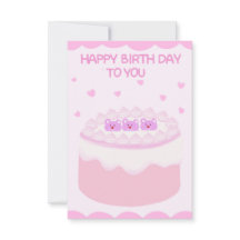 Sweet pink cake happybirthday