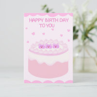 Sweet pink cake happybirthday