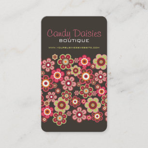 Sweet Pink Candy Daisies Flowers Business Cards