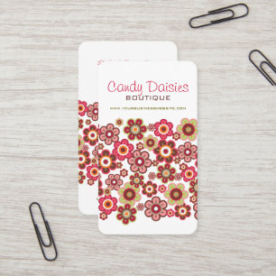 Sweet Pink Candy Daisies Flowers Business Cards