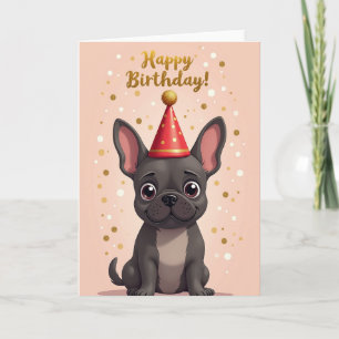 Sweet Pink Canine Birthday Card