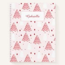 Sweet Pink Christmas Tree Spiral Notebook