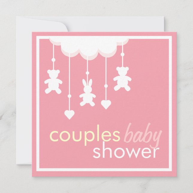 Sweet Pink  Couples Baby Shower Invitation (Front)