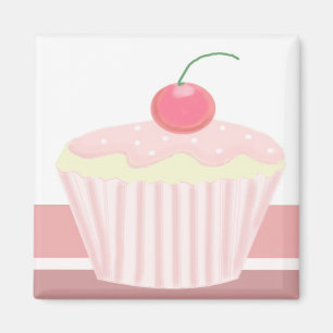 Sweet Pink Cupcake Magnet