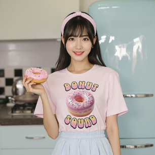 Sweet Pink Doughnut Squad Foodie Shirt