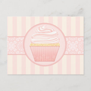 Sweet Pink Elegant Cupcake Postcard