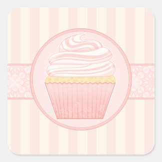 Sweet Pink Elegant Cupcake seals