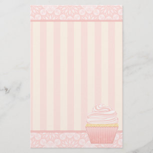 Sweet Pink Elegant Cupcake Stationery