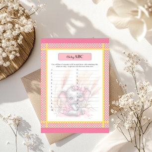 Sweet Pink Elephant - Baby Shower ABC Game