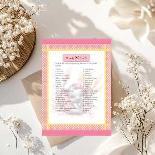 Sweet Pink Elephant - Baby Shower Candy Match Game