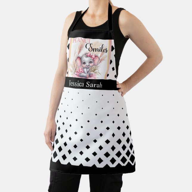 Sweet Pink Elephant - Peanut Smiles  Apron (Insitu)