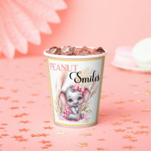 Sweet Pink Elephant - Peanut Smiles  Paper Cups
