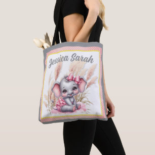 Sweet Pink Elephant - Peanut Smiles Tote Bag