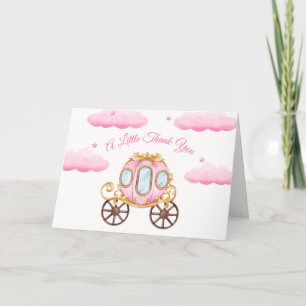 Sweet Pink Fairy Princess Carriage Baby Shower Thank You Card