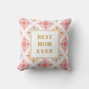 Sweet Pink Floral Diamond Pattern Cushion