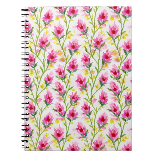 Sweet Pink Floral Pattern  Notebook (Front)