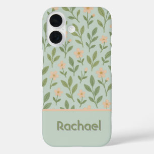 Sweet pink flowers monogram  iPhone 16 case