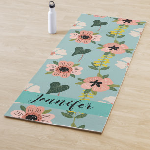 Sweet pink flowers pattern Yoga Mat