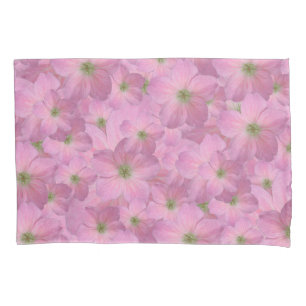 Sweet Pink Garden Flowers Pattern Pillowcase