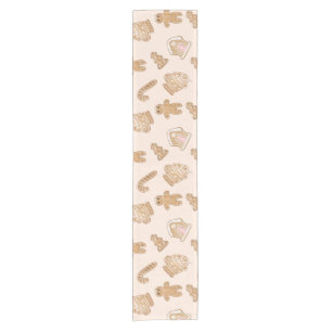 Sweet Pink Gingerbread Christmas pattern Short Table Runner