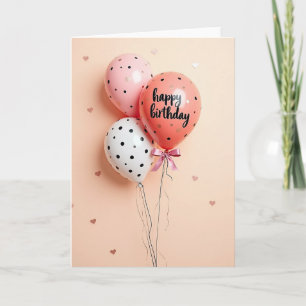 Sweet Pink Heart Birthday Card
