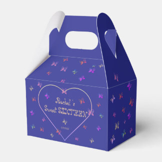 sweet Pink Heart Butterflies Sweet 16 Birthday  Favour Box