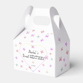 sweet Pink Heart Butterflies Sweet 16 Birthday Favour Box