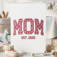 Sweet Pink Heart Mum Est Year Varsity Lettering