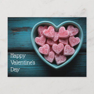 sweet pink hearts from sugar Valentine's Day Postcard