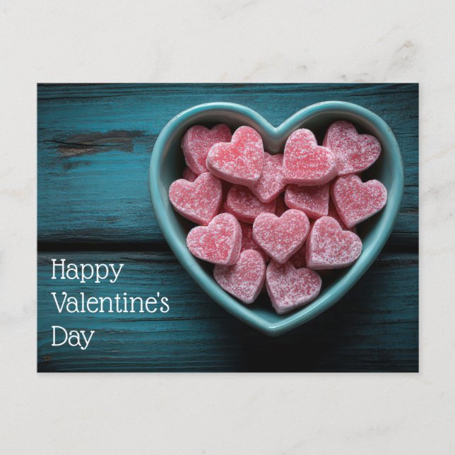 sweet pink hearts from sugar Valentine's Day Postcard (Front)