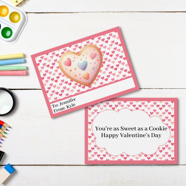 Sweet Pink Hearts Mini Classroom Valentine's Day Card (Creator Uploaded)