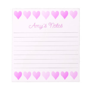 Sweet Pink Hearts Notepad