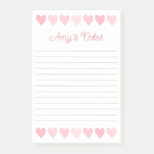 Sweet Pink Hearts Post-it Notes